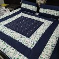 Cotton Satin Double Bedsheet Embroided. 