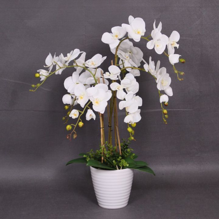 Artificial%20White%20Orchid%20Flower%20with%20Black%20Planter.%20-%20Image%204
