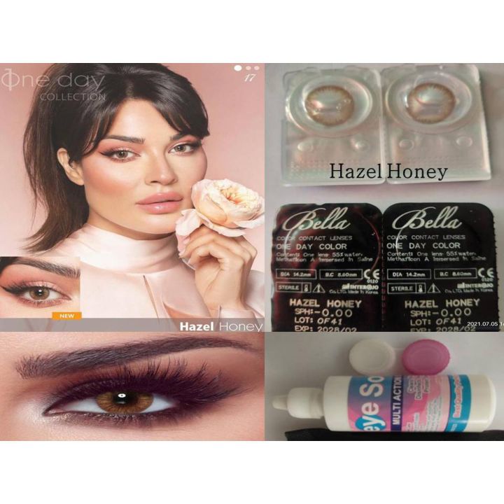 Bella%20Hazel%20Honey%20Color%20Contact%20Lenses%20for%20Weak%20Eyesight%20(-0.50%20to%20-4.00%20Power)%20with%20FREE%20KIT%20(100%25%20Original)%20-%20Image%203