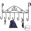 Over Door Hanger with 7 Hooks, Metal Over the Door hanger, Door Hooks, Hanging Storage Rack for Clothes, Bedroom, Bathroom, Door hanger for Home, Office Kitchen. 