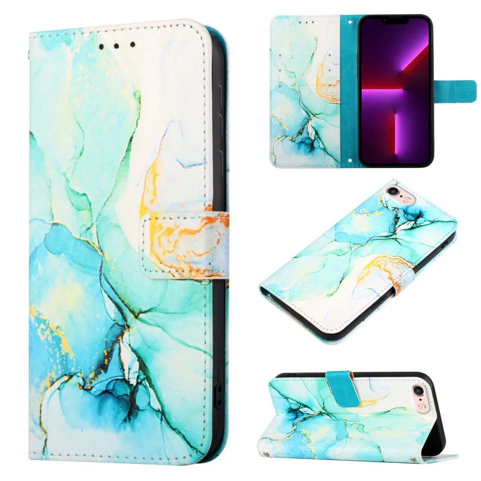 Phone Case For Apple iPhone XS Max Marble Pattern Flip Wallet