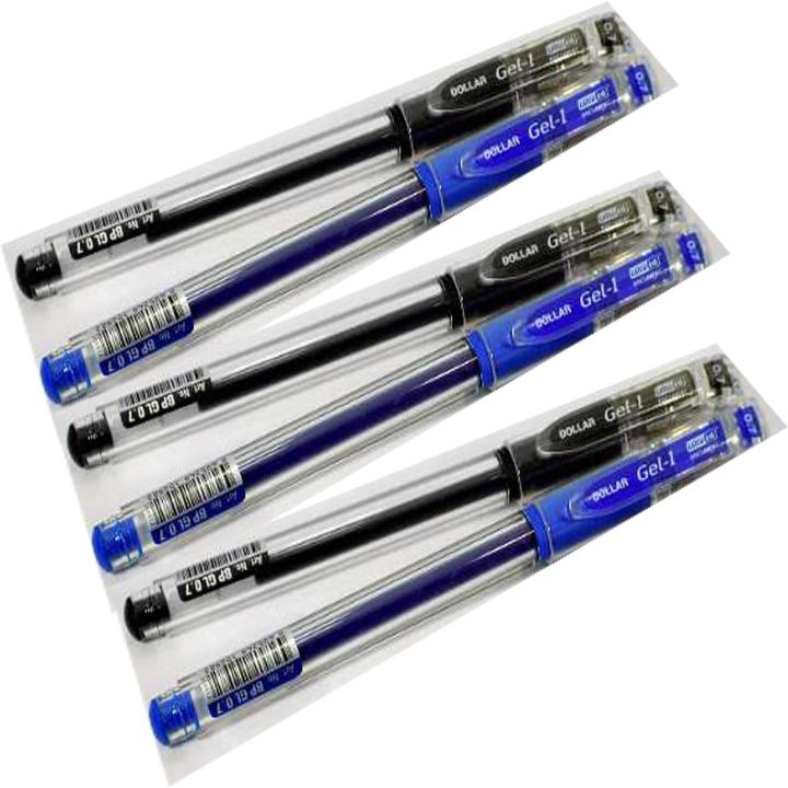 Dollar Gel Pen Blue & Black Art # GL-0.7 (6 Pcs)