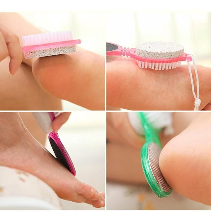 4 in 1 Pedicure Tool Foot Scrubber Brush Foot File With Pedicure And Manicure Brush