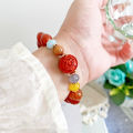 [ New ] Bracelet Dragon Scale Texture Agate Beads Nine Purple Fire Transfer Beads Bracelet New Chinese Country Trendy Men and Women Adjustable Bracelet. 
