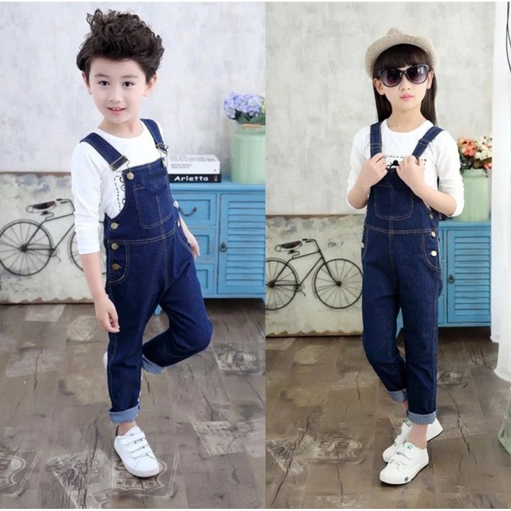 Gorgeous Denim Navy Blue Baby Jeans Romper Unisex Dungaree