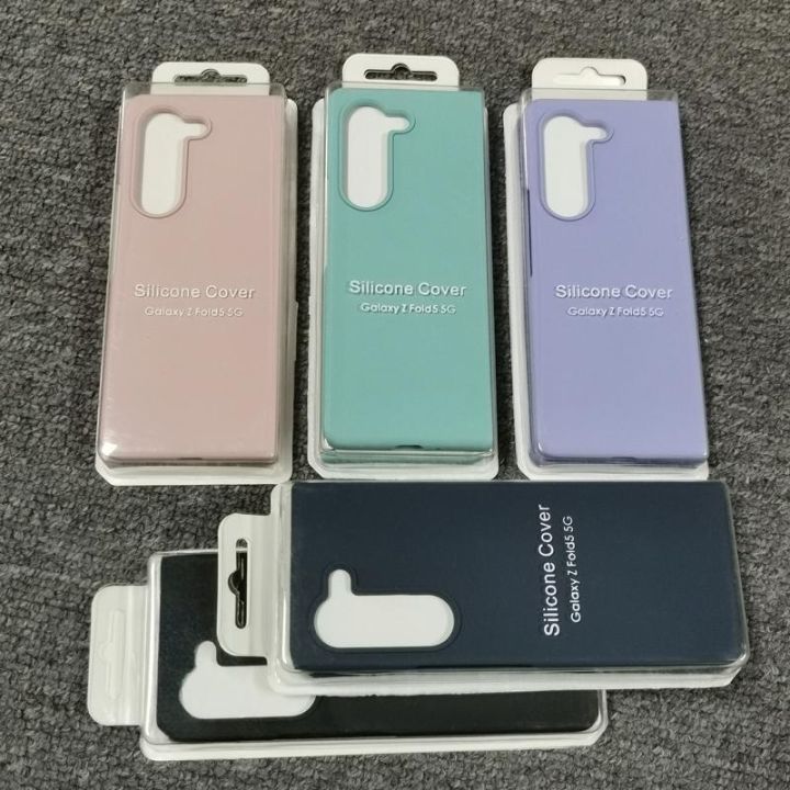 Silky Liquid Silicone Soft-Touch Back Protective Case Cover for Samsung Galaxy Z Fold 5 Fold 4 Fold 3