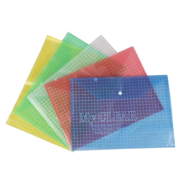 Clean File Plastic Pack of 5 Plastic File | Transparent My Clear Bag | Documents Cover ...