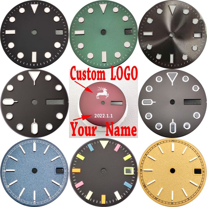 Custom logo dial NH35 dial NH36 dial 28.5mm/29mm no logo watch dial c3 Luminous NH35 NH36 Movement Modified dial nh35 watch case