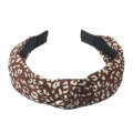 Plastic Headband Leopard Print Heart Knot Hairband Retro Anti-slip Hair Accessory for Women. 