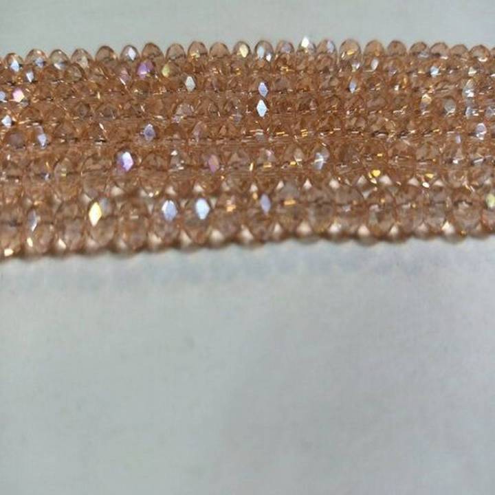 Peach colour crystal stone 4mm size tyre cutting shape for sale in very reasonable price.