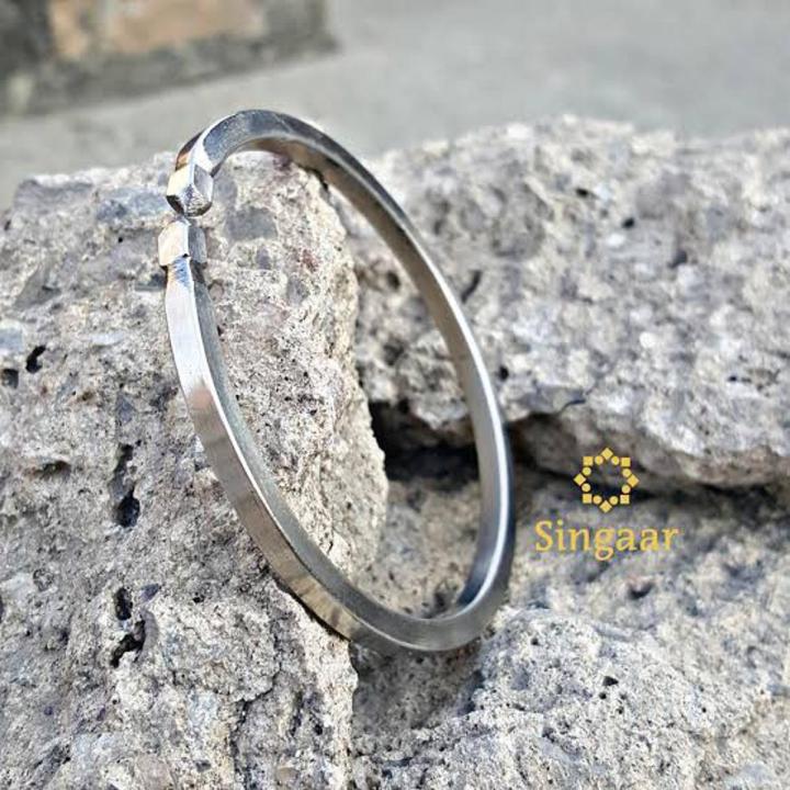 Silver Flat Thin Kara Bracelet For Men - Order Studio