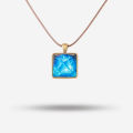 Crystal Glowing Pyramid Shape Pendant Necklace- Glow In Dark Necklace. 