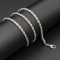 2020 Latest High Quality Hip Hop 3mm Iron Rope Chain Necklace Silver Plated Twist Chain for Men Women Wholesale Price. 