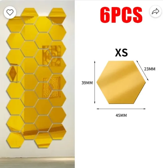 Pack%20of%206.%20Hexagon%20Mirror%20Wall%20Sticker%20Sets,%20DIY%20Geometric%20Removable%20Wall%20Decal,%203D%20Wall%20Stickers,%20Personalized%20Art%20Hexagonal%20Mirror%20for%20Home%20Living%20Room%20Bedroom%20-%20Image%202