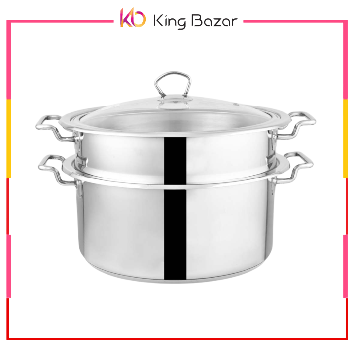Alpha Pure Stainless Steel Food Vegetables Steamer double bottom heavy weight