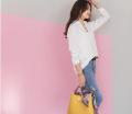 Branded leather handbags/ designer bags/Chap Ladies Handbags/ cross bag female big bag new Korean version/bucket bag yellow. 