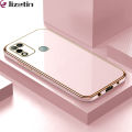 Jizetin (Free Lanyard) for Infinix Hot 11 Play Back Cover Luxury 6D Plating Case Side Pattern Soft Silicone Square Mobile Phone Cases. 