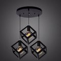 3 in 1 Base Square Cube Hanging Lamp, Ceiling Lamp, Pendant Lamp, For Home, Office, TV Lounge, Bed Room, Led Light, Led Bulb, Filament Bulb. 