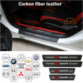 【shenggangshangmao001】Carbon Fiber leather Threshold Protection Sticker Car Door Threshold Sticker Threshold Strip Trunk Anti-Stepping Sticker Pe-ugeot 206 207 4008 Rcz 5008. 