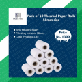 Receipt Paper Roll for 58mm Mobile Portable Thermal Printer (Pack 10 rolls). 