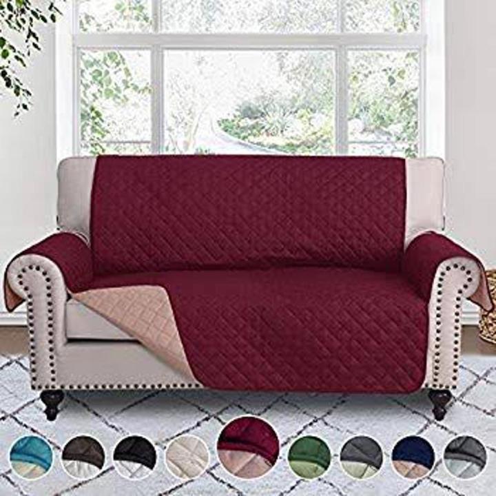 Cotton Quilted Sofa Covers (Maroon)