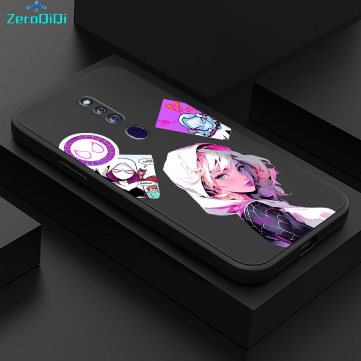 ZeroQiQi for OPPO F11 Pro Back Cover White Spiderman Gwen Full Lens Protection Thin Anti Drop Soft Silicone Phone Case