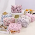 Floral Makeup Bag For Girls Nylon Travel Cosmetic Pouch Toiletry Handbag Large Zipper Organizer. 