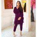 Stitched Lace Work Pintex Two Piece Suit for Women - Casual Dresses for Women. 