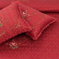Mahogany Silk Embroidered Bed Sheet Set. 