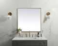 Golden Square Wall Mirror for Home and Office Decor, 14x14 inches and 20x20 inches, Elegant Wood Frame. 