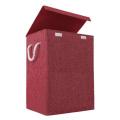 Fabric Laundry Basket Hamper Lid & Handle Ideal for Clothes Storage Fabric Storage Box & Square Baskit Bins Cloth Organizer Cubes Organizer with Handles Jewelry And Makeup Storage Box with Dual Handles. 