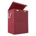 Fabric Laundry Basket Hamper Lid & Handle Ideal for Clothes Storage Fabric Storage Box & Square Baskit Bins Cloth Organizer Cubes Organizer with Handles Jewelry And Makeup Storage Box with Dual Handles. 