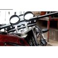 Aluminum 3 Piece Handle Universal Adjustable Black Handle Bar for Motorcycle Hollow Style Adjustable Length For Motorcycle - Blue For Cafe Racers, Honda CD70, CG 125, Suzuki etc. 