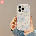 For Samsung A14 A50 A05 A24 A12 A13 A04s A05s A04 A50s A23 A34 A52 A51 A53 A54 A30s A10s A21s A11 A32 A04E A31 A02s A30 A52s A03s A20s Cartoon Cute Cat Blue Fresh Retro Flower Case. 