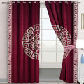 Premium Splendid Blackout Velvet Curtains Black White ( 2 Curtain set ). 