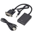 VGA to HDMI Converter Adapter, VGA Male to HDMI Female Cable Converter with 1080P HD Video and Audio Support for Connecting Old PC, Laptop with a VGA Output to Monitor, HDTV,Projector, VGA Male To HDMI Female Converter Adapter With 3.5mm Stereo USB Cable. 