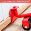 SP DEALZ  Furniture Lifter Mover Tool Set, Furniture Mover, Mr Hercules Moving Tool, Furniture Lifters for Heavy Furniture, 180° Adjustable Pry Bar and 360° Rotatable Sliders (Red). 