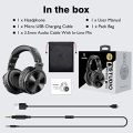OneOdio A70 Bluetooth Over Ear Headphones with 72H Playtime, Hi-Res Audio, 3.5mm/6.35mm Wired Jack, Soft Memory Earcups for Studio, DJ, Mixing, Computer, Laptop, Tablet, Black. 