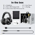 OneOdio A70 Bluetooth Over Ear Headphones with 72H Playtime, Hi-Res Audio, 3.5mm/6.35mm Wired Jack, Soft Memory Earcups for Studio, DJ, Mixing, Computer, Laptop, Tablet, Black. 