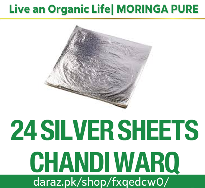 Silver Leaves Chandi Vark(24 Edible Chandi Waraq) Pakistan