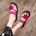 【FOOT SOFA】 Fashion Women Slippers Summer Outdoor Light Weight Cool Shoes Ladies Flat Flip-flop Black Non-slip Basic Home Sandals. 