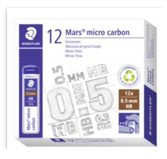 STAEDTLER MARS LUMOGRAPH THIN LEDS (0.5/0.9/0.3 mm HB) Pack of two Tubes.