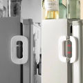 PREMIUM QUALITY Fridge Lock Adhesive Self Locking Refrigerator Door Lock with Double Press Unlock Baby Safety & Food Protection. 