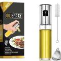 Sp Oil Sprayer  Stainless Steel  Transparent Glass  Spray Bottle. 