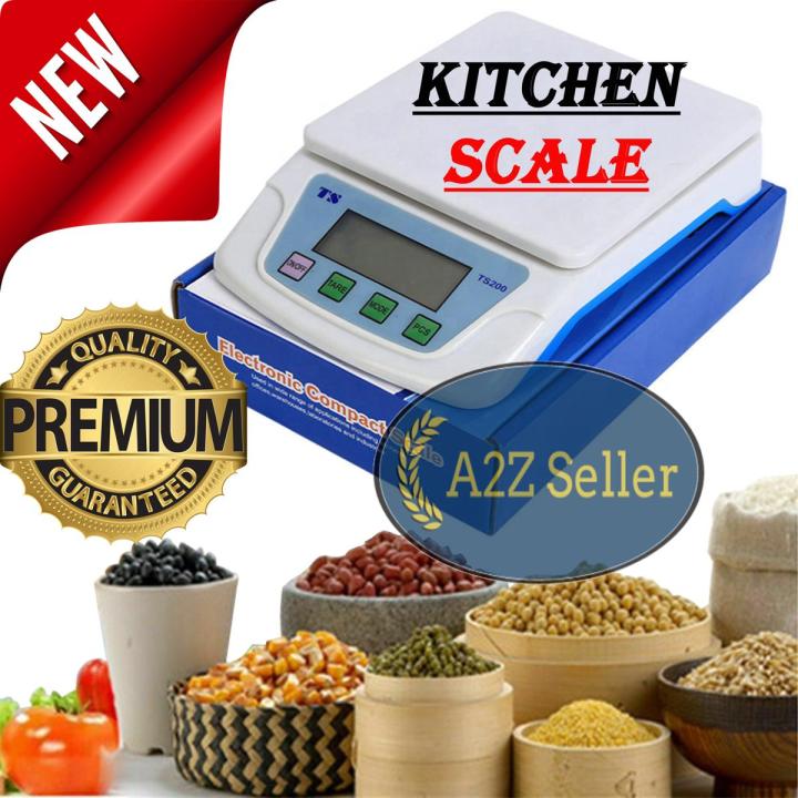 Multifunction Digital Kitchen Scale TS200 - Best LCD Display Weighing Scale - Small Cooking Food Weight Machine - Scales 0.1g Gram Minimum - Electronic Digital Balance Compact Scales - Imported Smart Precision Food Scale - Multiple Unit Modes For Weighing