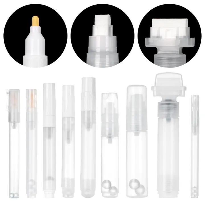 Repeatable Use Transparent Plastic Graffiti Pens Empty Rod Liquid Chalk ...
