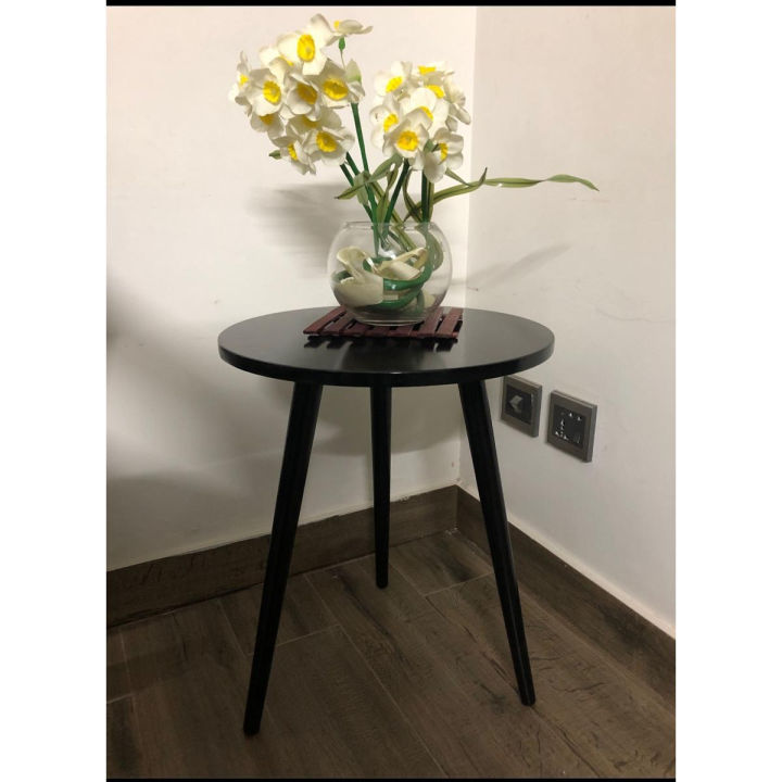 PAKWOOD Foldable Side Table, Coffee table, Serving table with Solid Wooden legs