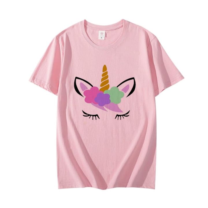 Classy Look Tag Unicon Printed Theme Summer Top Half Sleeve Tee Shirt Round Neck Cotton Trendy T-shirt Casual Tshirt Spring Wear Smart Fit Half Sleeve Tee Shirt for Women/Girls