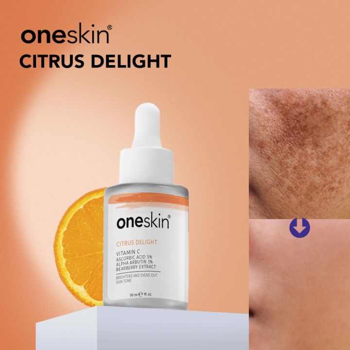 Oneskin - Citrus Delight - Vitamin C 5%, Alpha Arbutin 1%. Bearberry - 30ml