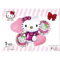 Hello kitty Foil balloons set of 5 foil balloons for HELLO KITTY THEME BIRTHDAY PARTY. 